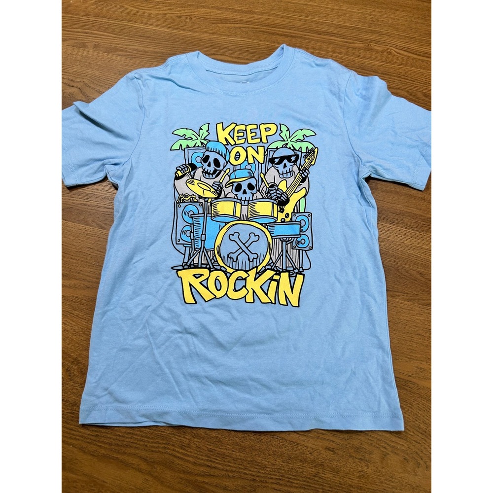 Wonder Nation Boys‎ Medium Keep On Rockin' Graphic T-Shirt Blue